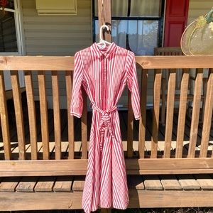 ZARA WOMAN Pin Stripped Midi Length Dress